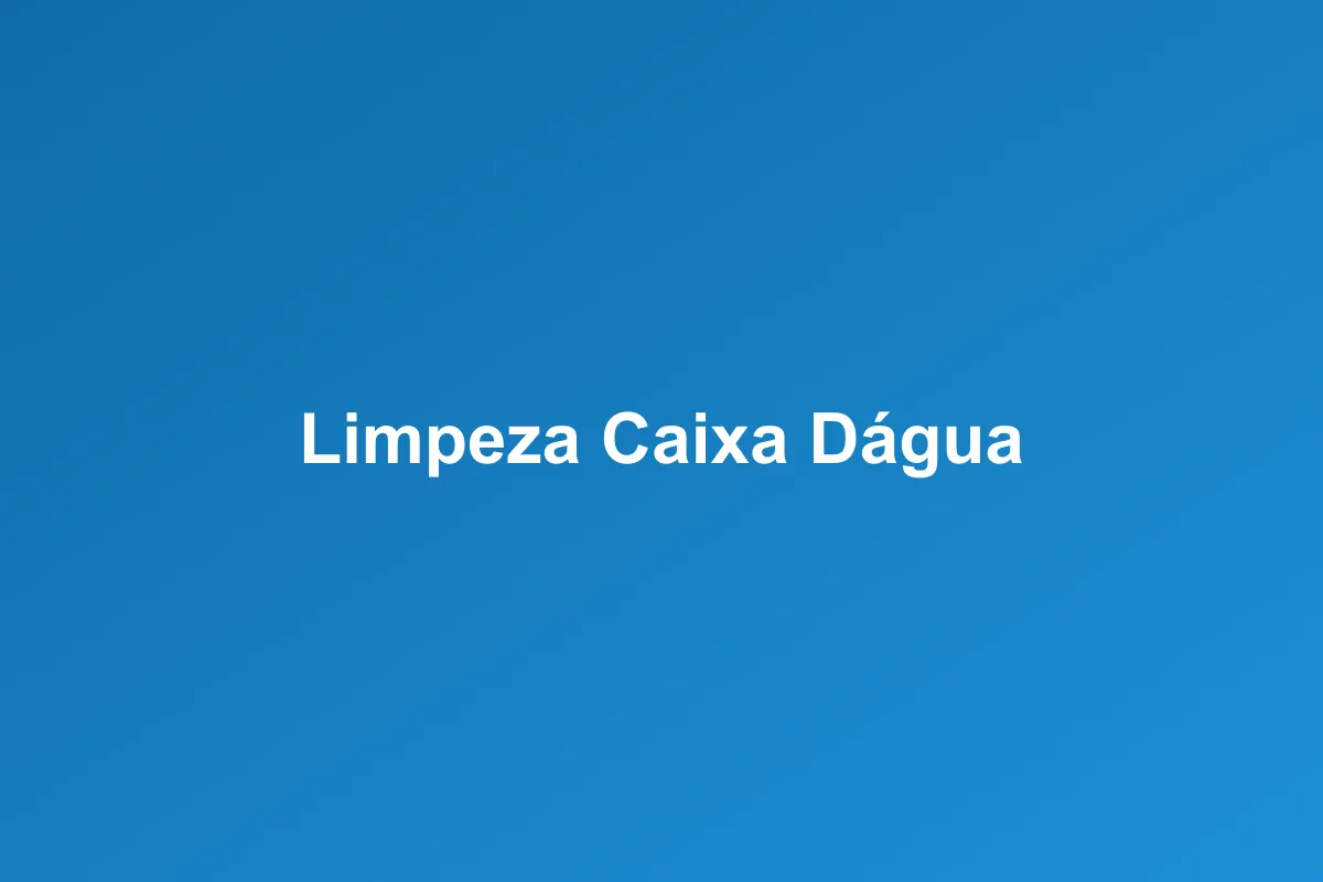 Limpeza de caixa d'água em Manaus
